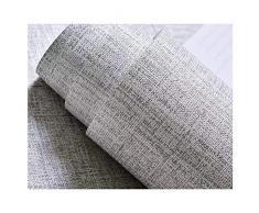Faux Grasscloth Peel Stick Papier Peint Tissu Autocollant Papier de Contact Linge de Maison Firea Place Dosseret de Cuisine Autocollants Muraux Autocollant de Porte Doublures (Gris)