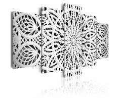 B&D XXL murando Impression sur Toile intissee 200x100 cm cm 5 Parties Tableau Tableaux Decoration Murale Photo Image Artistique Photographie Graphique f-A-0581-b-n Mandala Orient Ornament