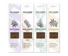 MULTIPACK assortiment d’encens de sélection de Sauge blanche et Palo Santo et le Cèdre vert et le Bois de santal 100% naturel
