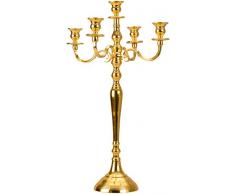 Lifestyle & More Bougeoir Chandelier à 5 Bras Candélabre en métal Or Hauteur 60 cm