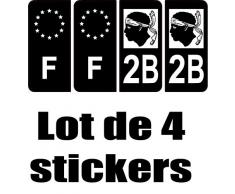 SAFIRMES 4 Autocollants Stickers Auto Plaque dimmatriculation 2B Black Edition Corse