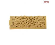 FXCO Lot de 24 photophores en Papier découpés Floraux, Papier, Or