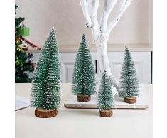 HAPPYLR decorationJames White Cedar Bienheureuse Vierge Dan floqué des Aiguilles de Sapin de Noël décorations de Noël Mini Ornements de Bureau, 15cm de Neige Arbre de Bureau (Sabots)