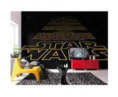 Komar Star Wars Intro Ouverture Crawl Papier Peint, en Vinyle, Jaune/Noir, Lot de 8