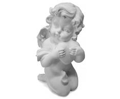 AVENUELAFAYETTE Figurine Statuette Ange Blanc Tenant Coeur - 13 cm (M2)