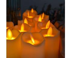 Angelliu Bougies à LED sans Flamme Veilleuse Photophore Vacillante Bougies à LED Rechargeable pour Home Decor/Décoration De Noël