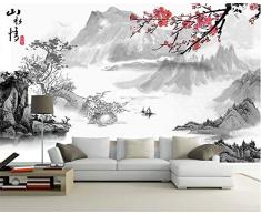 Papier Peints,Paysage Paysage Chinois Plum Style Custom 3D Wallpaper Reproduction DArt Peintures Murales Poster Photo Photo Hd Imprimer De Grandes Murales En Soie Pour Mur Chambre Salon Decoratio