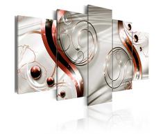 murando Impression sur toile intissee 100x50 cm 5 pieces Image sur toile Images Photo Tableau motif moderne Decoration tendu sur chassis Abstrait fleurs ornement pourpre blanc rouge a-A-0030-b-p