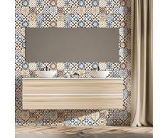 Stickers Carrelage Adhésif - Sticker Autocollant Carreaux de Ciment – Décoration Murale Stickers Tiles pour Salle de Bain et Cuisine - Carreaux de Ciment adhésif Mural - 20 x 20 cm - 30 pièces