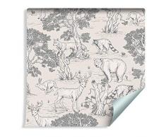 Muralo Papier Peint Enfant - Animaux de la forêt Vinyle De Bon goût Faune et Flore Écosystème - 713109874