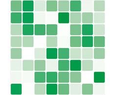 Vert autocollants de transfert pour carrelage mosaïque 149 mm (Lot de 8)-Pour salle de bain/cuisine