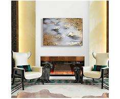 Peinture moderne Impression sur Toile à lhuile abstraite or gris blanc magnifique home Decor peinture à lhuile sur toile-60x90cm No Frame