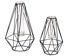 AUBRY GASPARD Soliflore Goutte en métal et Verre (Lot de 2)