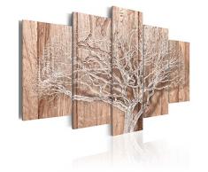 B&D XXL murando Impression sur Toile intissee 200x100 cm cm 5 Parties Tableau Tableaux Decoration Murale Photo Image Artistique Photographie Graphique Arbre Bois b-C-0046-b-p
