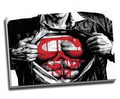 Dark Superman super-héros Pop Art Impression sur toile Décoration murale Tableau Impressions sur toile Grand format A1 76,2 x 50,8 cm (76.2 cm x 50.8 cm)