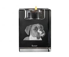 Boxeur, Chandelier en cristal, bougeoir avec un chien, souvenir, édition limitée