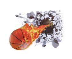CHIC-CHIC-Mur Autocollant Art Diy Maison Chambre Salon TV Decoration de la Maison-Papier Peint Trompe l oeil 3d Tableau Mural Décoratif (basket-ball)