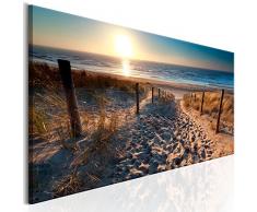 B&D XXL murando Impression sur Toile intissee 120x40 cm 1 Piece Tableau Tableaux Decoration Murale Photo Image Artistique Photographie Graphique Plage mer Paysage c-B-0134-b-a