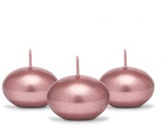 P&D SDMET40-019R-OP Lot de 50 Bougies flottantes décoratives Rose doré métallique 4 cm