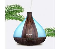 YOUNGDO Diffuseur Huiles Essentielles Electrique 220ML, Diffuseur Huile Dssentielle Maison Brume Fraîche, Diffuseur Huile Essentielle Lumière de 7 Couleurs pour Bureaux/Chambre/Salons/Salles de Bain