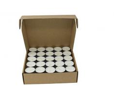 Coraz Home Lot de 75 Bougies Chauffe-Plat Naturelles Non parfumées 100% Cire de Colza sans Paraffine Durée de Combustion 6-7 Heures dans Une Tasse en Aluminium dans Une boîte Kraft sans Plastique