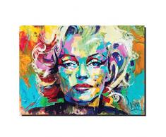 Toile Graffiti Realismus Marilyn Monroe Portrait Peintures Pop Art Art Sur Mur Coloré Toiles Dart Impression Giclée Photos Pour La Maison Ou Le Bureau Wall Decor, Sans Cadre,50×75cm