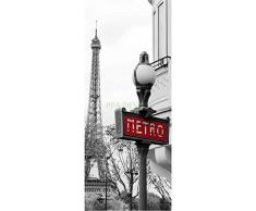 PPA DESIGN Sticker Autocollant Frigo Cuisine Paris Tour Eiffel Metro SAEFR0336 (60x170cm, Fond Blanc)