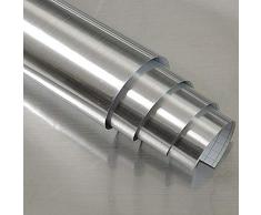 Hode Papier Adhesif Sulfurisé Cuisine Autocollant Film pour la Production de Bricolage Les Nurs de la Cuisine Le Poêle Vinyle Aspect Méta Argent 40X300cm