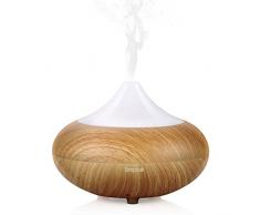 Simpeak Diffuseur dHuiles Essentielles 100ml, Humidificateur dair diffuseur huiles essentielles Electrique avec 7 Couleurs, 4 Réglages de Temps pour Yoga, Maison, Bureau, Chambre bébé - Bois Claire
