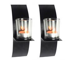 Garneck 2pcs bougeoir Mural Appliques Fer bougeoirs décoratifs Suspendus bougeoir Appliques décor Mural pour Les Mariages à la Maison événements Noir