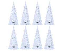 STOBOK 8pcs Arbre de Noel Lumineux LED Acrylique Sapin Fibre Optique Coloré Strass Cristal Décoration Table de Noël Cadeau Noel