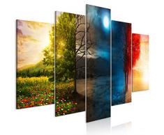 decomonkey | Impression sur Toile intissée Paysage 100x50 cm | 5 Piece | Tableau Mural Image sur Toile Photo Images Motif Moderne Décoration tendu sur Chassis Nature Abstrait Arbre