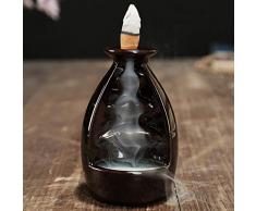 Brûleur d’encens en cascade fait à la main avec 10 cônes Décoration pour la maison, le bureau, la chambre, le yoga Style 8 : 65 x 105 mm.