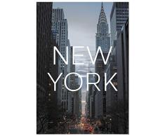 Panorama Poster Coucher du Ville de New York 21 x 30 cm - Imprimée sur Poster de Grande qualité - Poster Ville - Poster Moderne pour la Maison - Décoration Murale Vintage - Photos