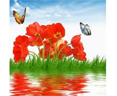 PPA DESIGN Sticker Boite aux Lettres Coquelicots Papillons 30X30cm SABAL0147 (1 Sticker Boite aux Lettres)