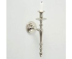 Bougeoir mural en aluminium argenté-hauteur: 32 cm-bougeoir mural