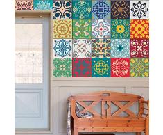 24pcs autocollants de carreaux de cuisine 4 pouces carrelage mural art autocollant autocollant mural autocollant étanche pour cuisine salle de bain (10x10 cm)