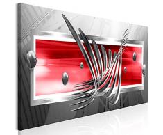 murando Impression sur Toile intissee Abstrait 135x45 cm Tableau Tableaux Decoration Murale Photo Image Artistique Photographie Graphique 1 Partie Gris Rouge a-A-0344-b-c