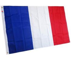 rhungift Drapeau France 150x90 cm - Grand Drapeau National brodé de qualité Premium Drapeaux - Nylon 210D Durable pour extérieur/intérieur - Pas en Polyester Bon marché. Drapeau français