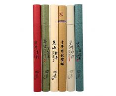 Bâtons dEncens, Bâtonnets dEncens Portables de Bouddhiste Oriental de Nature avec Étui en Bois de Santal pour la Maison(Encens dAbsinthe)