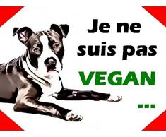creosoleil Plaque Aluminium Attention Chien American Staff Humour Vegan 15x20cm