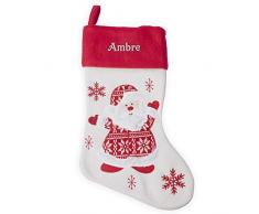 Amikado Chaussette du père Noël Feutrine et Tricot personnalisée