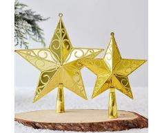 TREESTAR Cimier Étoile de Noël en Plastique Scintillantes pour Noel Objets de Décoration NoëL Ornements d'arbre de Noël DéCoration de Sapin de Noel
