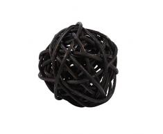 20PCS Rotin Boules en Osier Naturel Cage Artisanat Coloré Décoration Ornements De Mariage De Noël Table De Fête Noce Bureau Jardin Décoratif Artisanat Suspendu DIY Accessoires(Noir)