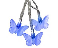 Star Guirlande lumineuse Papillon 15 LED bleues, longueur 2,8 m minuterie, fonctionne avec pile boÃ®te Ã fenÃªtre avec,