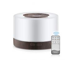 ASIAKK Diffuseur Huiles Essentielles Electrique, 700ml Humidificateur dair Ultrasonique avec Télécommande et Humidificateur pour Spa, Massage, Yoga, Maison, Bureau, Chambre Bébé