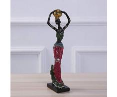DAJIADS Figurines Figurine Statue Statuette Sculpture Artisanat Statues Résine Décoration Intérieure Accessoires Statuette Statuette Africaine Femme Africaine Ornements Staue Sculpture Créative