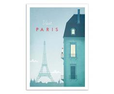 WALL EDITIONS Art-Poster - Visit Paris - Henry Rivers - Format : 50 x 70 cm
