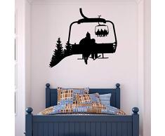 BailongXiao Remontée mécanique décalcomanie Adolescent décalcomanie Skieur Snowboard Sports dhiver Sticker Mural Ski Chambre Enfants Montagne décoration Affiche 48x42 cm