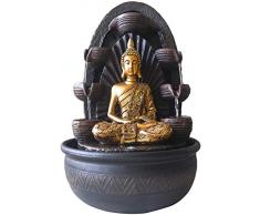 Zen Light Chakra Fontaine d’Intérieur avec Pompe et Eclairage LED, Résine, Taille Unique